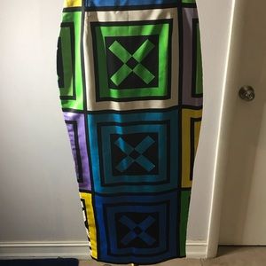 Vintage Versace  Couture silk screen printed skirt